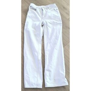 Free People We The Free White Carpenter Jeans Wms 28x32 Wide Leg Utility Work